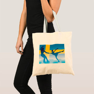 Tote Bag Duo Suédois de Patinage sur glace Silhouette