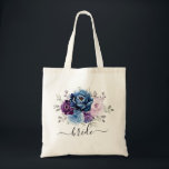 Tote Bag Dusty Blue Purple Navy Lilac Blooms Mariage<br><div class="desc">Elégant bleu poussiéreux violet lavande lilas à thème floral mariage sac fourre-tout marié avec élégant bouquet de bleu poussiéreux, marine, violet, couleur lilas bourgeons de fleurs roses et sauge vert eucalyptus feuilles. Veuillez me contacter pour toute aide sur la personnalisation ou si vous avez besoin d'un autre produit avec ce...</div>