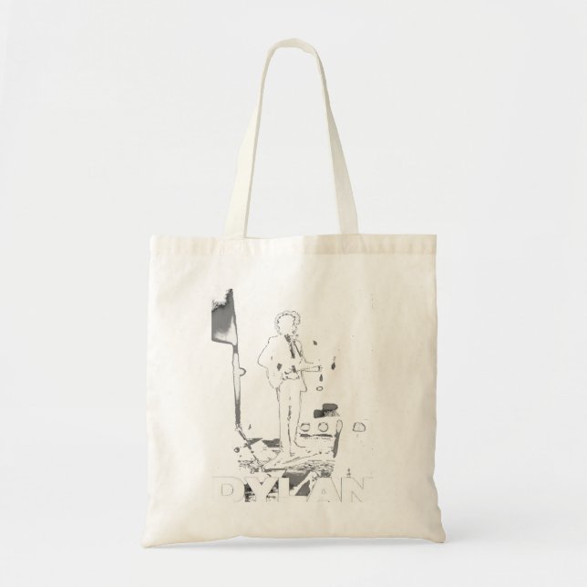 Tote Bag dylan sur noir (Devant)