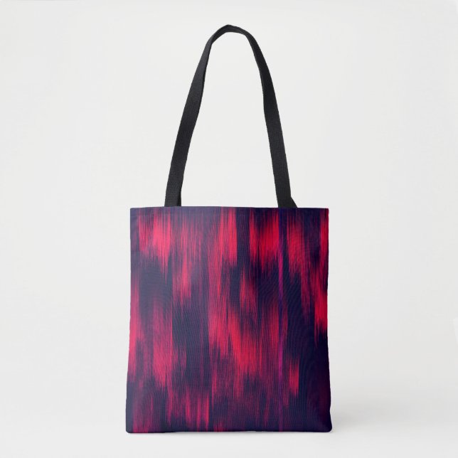 Tote Bag DYNAMIQUE - Glitch - Puissant rouge et bleu (Devant)