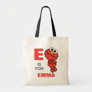 Tote Bag E est pour Elmo Ajouter Votre Nom