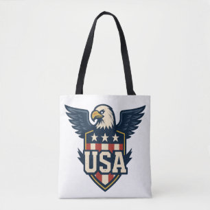 Tote Bag Eagle Crest des États-Unis — Bouclier du drapeau V