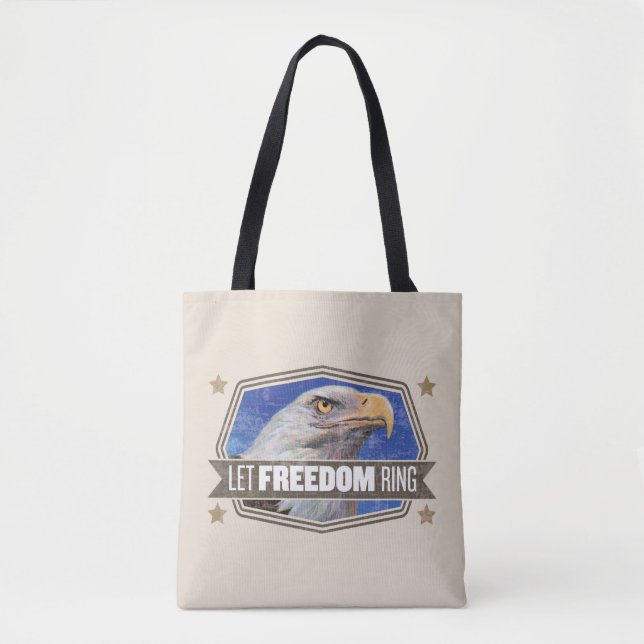 Tote Bag Eagle-Laissez l'anneau de liberté (Devant)