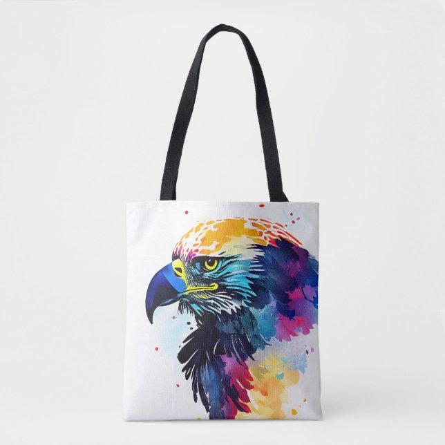Tote Bag Eagle Sauvage Nature Animal Couleur Art Peinture (Devant)