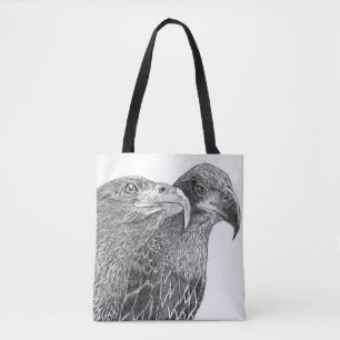 TOTE BAG EAGLES HARRIET + M FURRY FEATHER & AMIS 2 SIDED