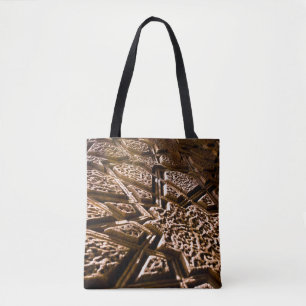 Tote Bag Earthy Brown Stars