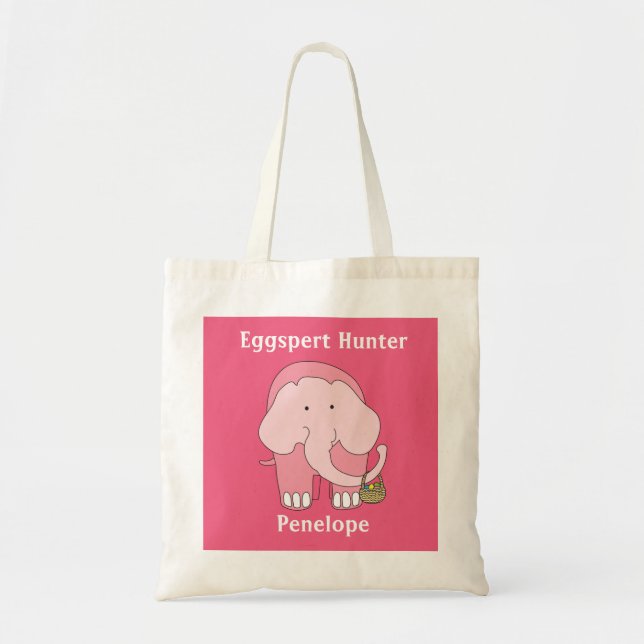 Tote Bag Easter Pink Elephant Fourre-tout (Devant)