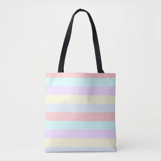 Tote Bag Easter Stylish Joli Design rose rayé (Devant)