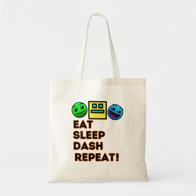 Tote Bag Eat Sleep Dash Répéter Video Game Géométrie Vidéo  (Devant)