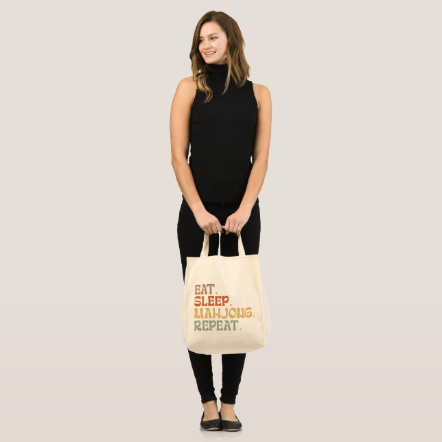 Tote Bag Eat Sleep Mahjong Repeat (Devant (modèle))