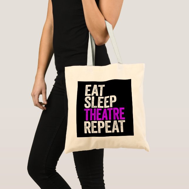 Tote Bag Eat Sleep Theatre Repeat (Devant (produit))