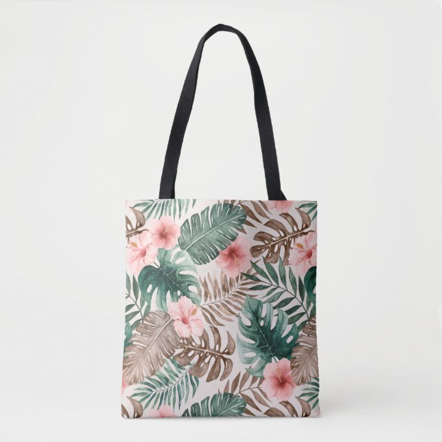 Tote Bag Eau Boho élégant Tropical Floral (Devant)