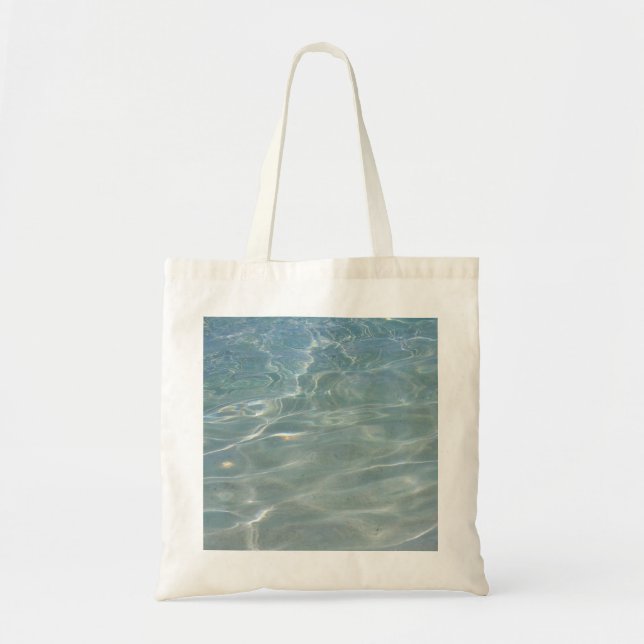 Tote Bag Eau des Caraïbes Bleu Abstrait Nature (Devant)