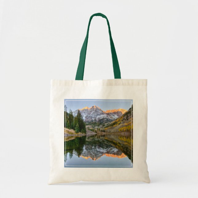 Tote Bag Eau | Maroon Bells Lake Aspen Trees (Devant)