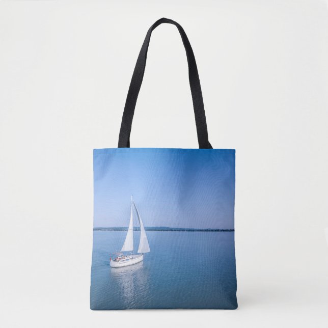 Tote Bag Eau | Yacht au lac Balaton en Hongrie (Devant)