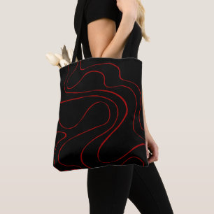 Tote Bag Ebb et flux 2 en rouge et noir