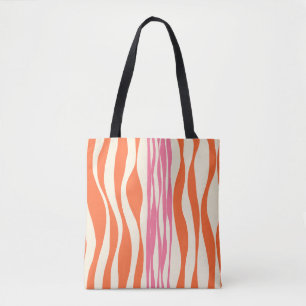 Tote Bag Ebb et flux - rose, orange et crème