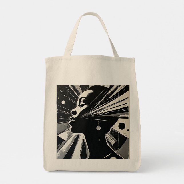 Tote Bag Ébène Abstrait (Dos)