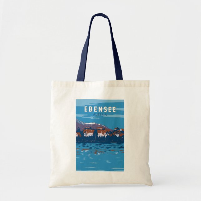 Tote Bag Ebensee Autriche Travel Art Vintage (Devant)