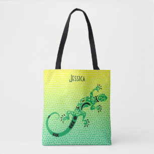 Tote Bag Écaille de serpent tropical et lézard personnalisé