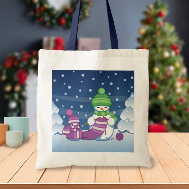Tote Bag Écharpe Tricot Snowman (Créateur téléchargé)