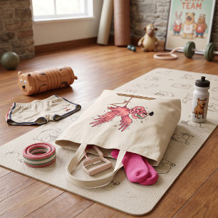 Tote Bag Échec de la séance de yoga drôle au flamant rose