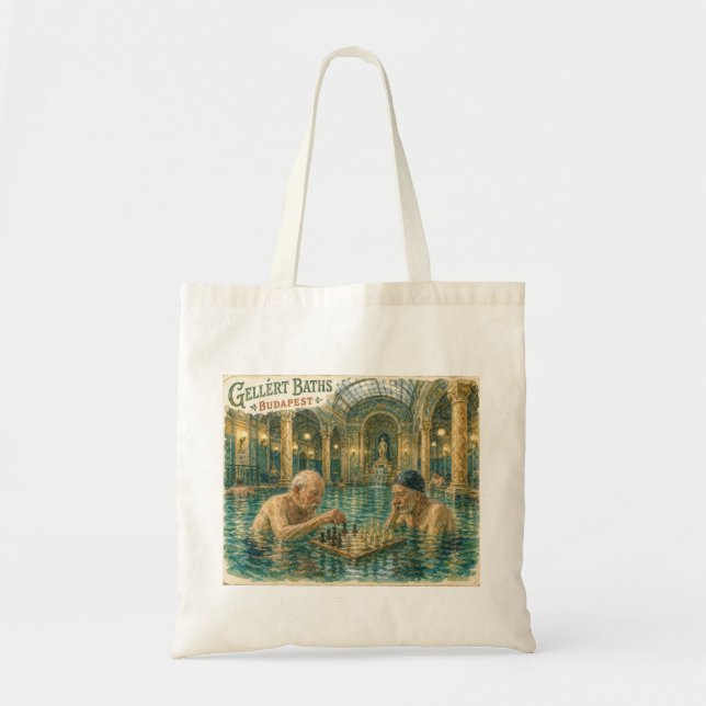 Tote Bag Échecs dans les bains Gellert Budapest Hongrie (Devant)