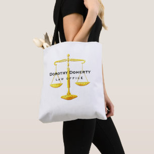 Tote Bag Échelles d'or graphiques d'avocat de la justice
