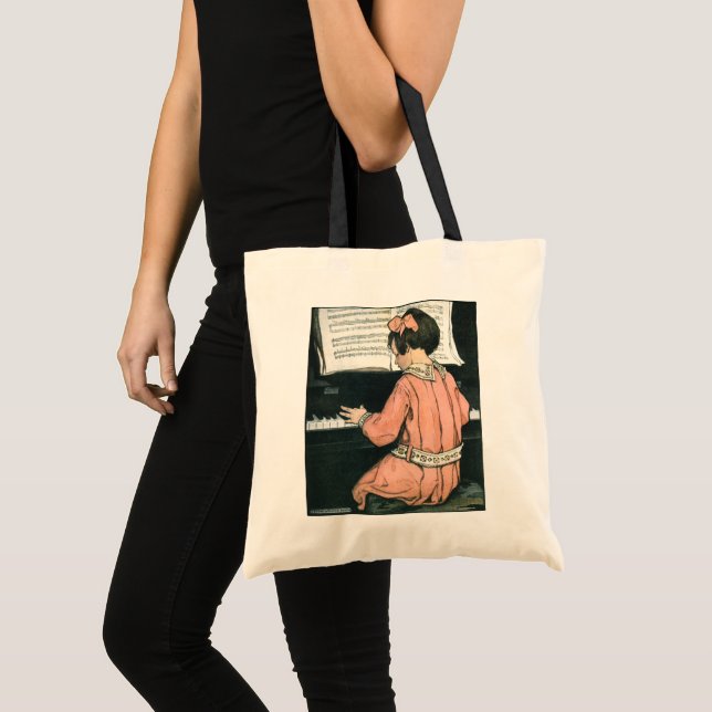 Tote Bag Échelles par Jessie Willcox Smith, Fille de musiqu (Devant (produit))