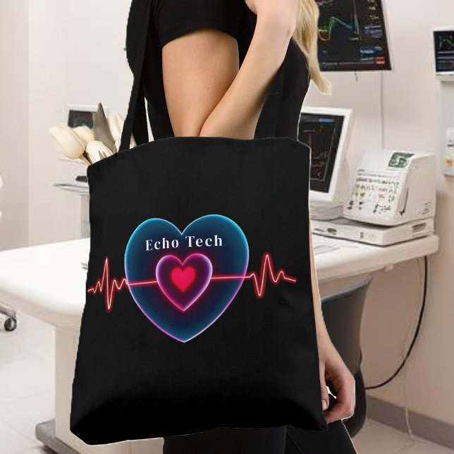 Tote Bag Echo Tech | Bouton | EKG (Echo Tech _ Heartbeat _ EKG Tote Bag )