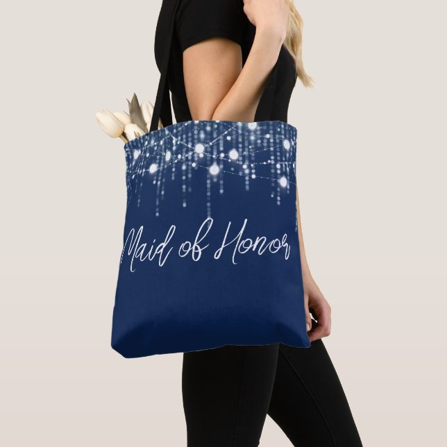 Tote Bag Éclairage bleu et blanc (De près)