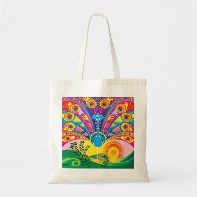 Tote Bag Éclat de queue de paon (Devant)