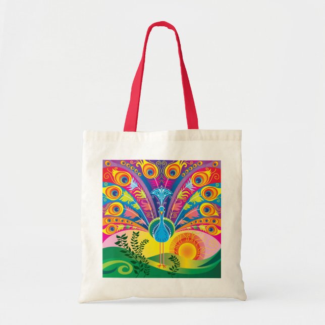 Tote Bag Éclat de queue de paon (Devant)