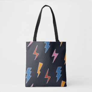 Tote Bag Éclats de tonnerre sans coutures motif, éclair d