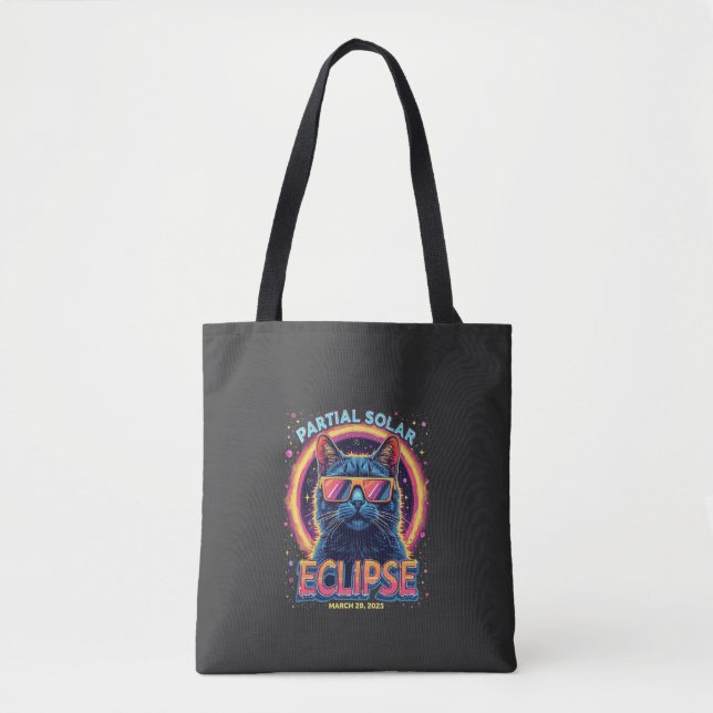 Tote Bag Éclipse solaire partielle 2025 Cat Kitten (Devant)