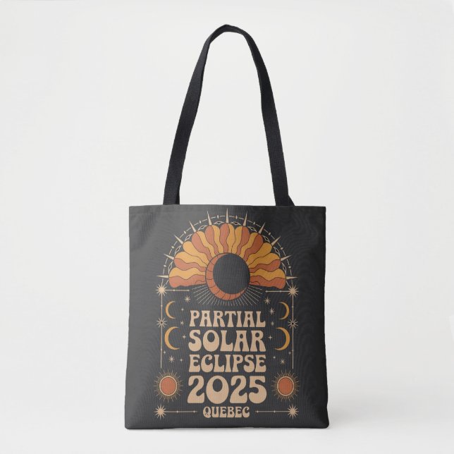 Tote Bag Éclipse solaire partielle 2025 Québec Canada (Devant)