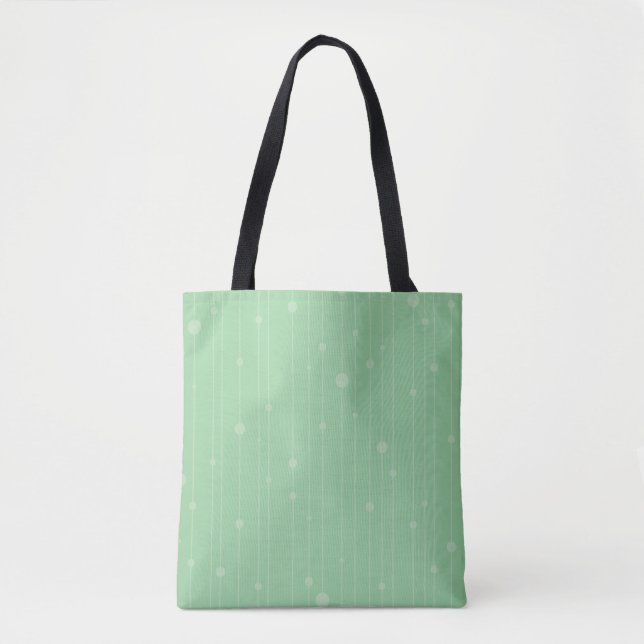 Tote Bag Eco design moderne à rayures et points verts (Devant)