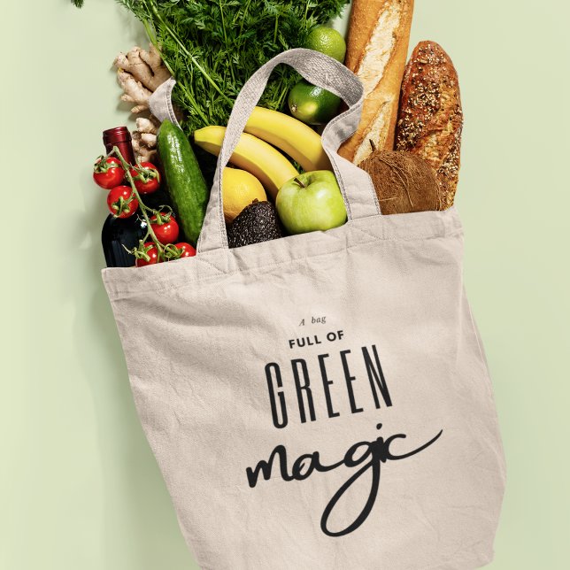 Tote Bag Eco Friendly Green Magic Grocery (Spread the magic of environmental responsibility and make a positive impact on our planet. )