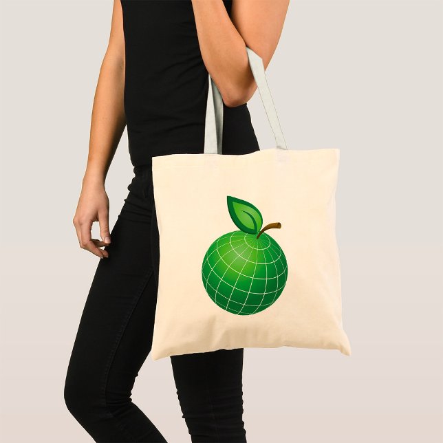 Tote Bag Eco Globe Fruit Green Earth Leaf Sphere (Créateur téléchargé)