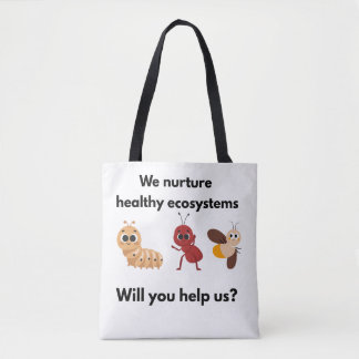 Tote Bag Éco Nourrir Notre Monde Blanc avec sangles noires