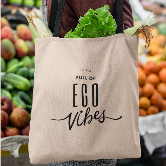 Tote Bag Eco Vibes Eco Friendly Think Green Grocery (Shop now and carry a bag full of eco vibes with every step!)