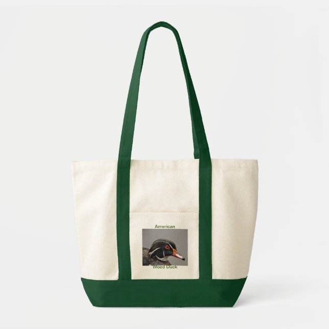 Tote Bag EcoBag : Canard en bois américain (Devant)