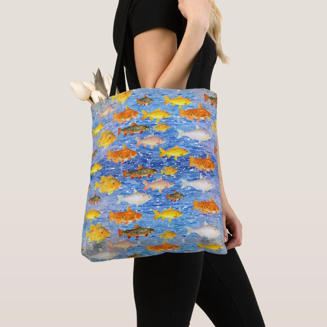 Tote Bag École colorée de poisson (De près)