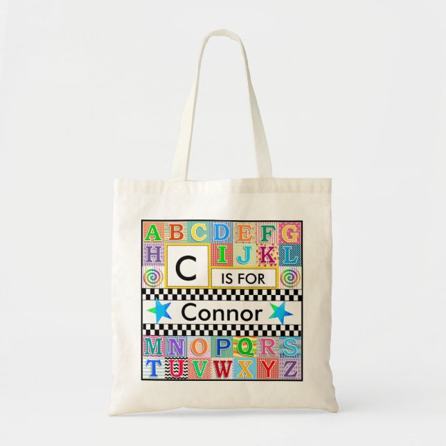 Tote Bag École d'art Alphabet pour enfants Star bleue (Devant)