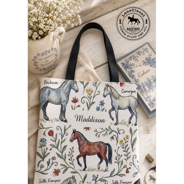 Tote Bag École de chevaux de campagne française (Créateur téléchargé)
