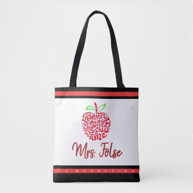 Tote Bag École de coutume d'étudiant de Fourre-tout Apple (Devant)