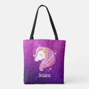 Tote Bag École de filles Unicorn Cute personnalisée