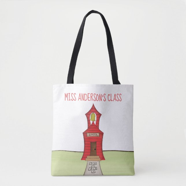 Tote Bag École de l'enseignant Aquarelle Cute classe (Devant)
