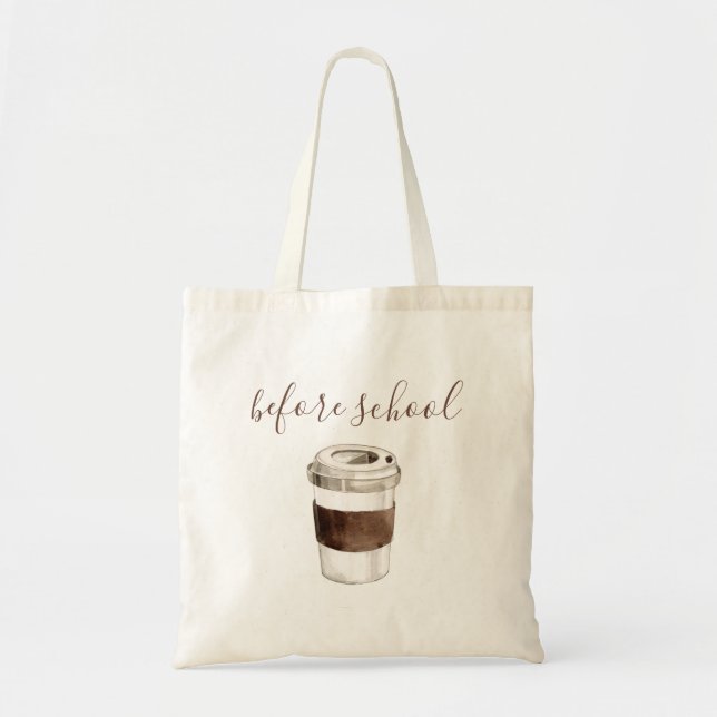 Tote Bag École Vin café amusant enseignant (Devant)