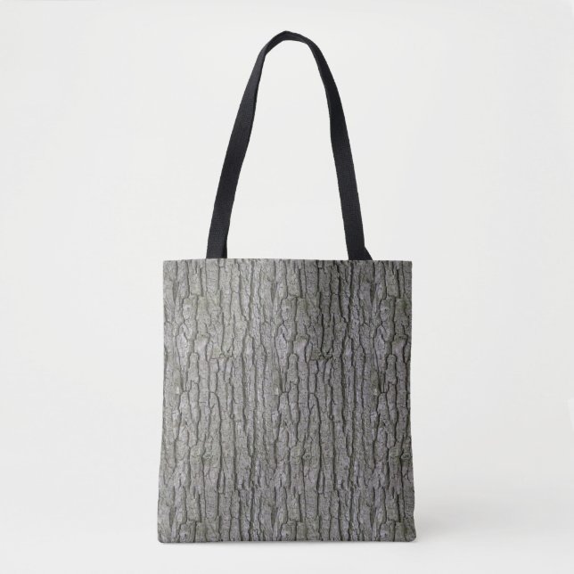Tote Bag Écorce Rustique Faux Gris Sec (Devant)